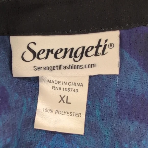 Serengeti sheer, long sleeved, multi color dress. Size XL. - Picture 8 of 9